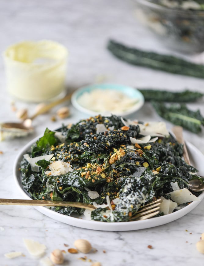 Parmesan pistachio我嚎叫乐豆#kale #pistachio #salad #parmesan #healthy #recipes欧宝平台怎么样