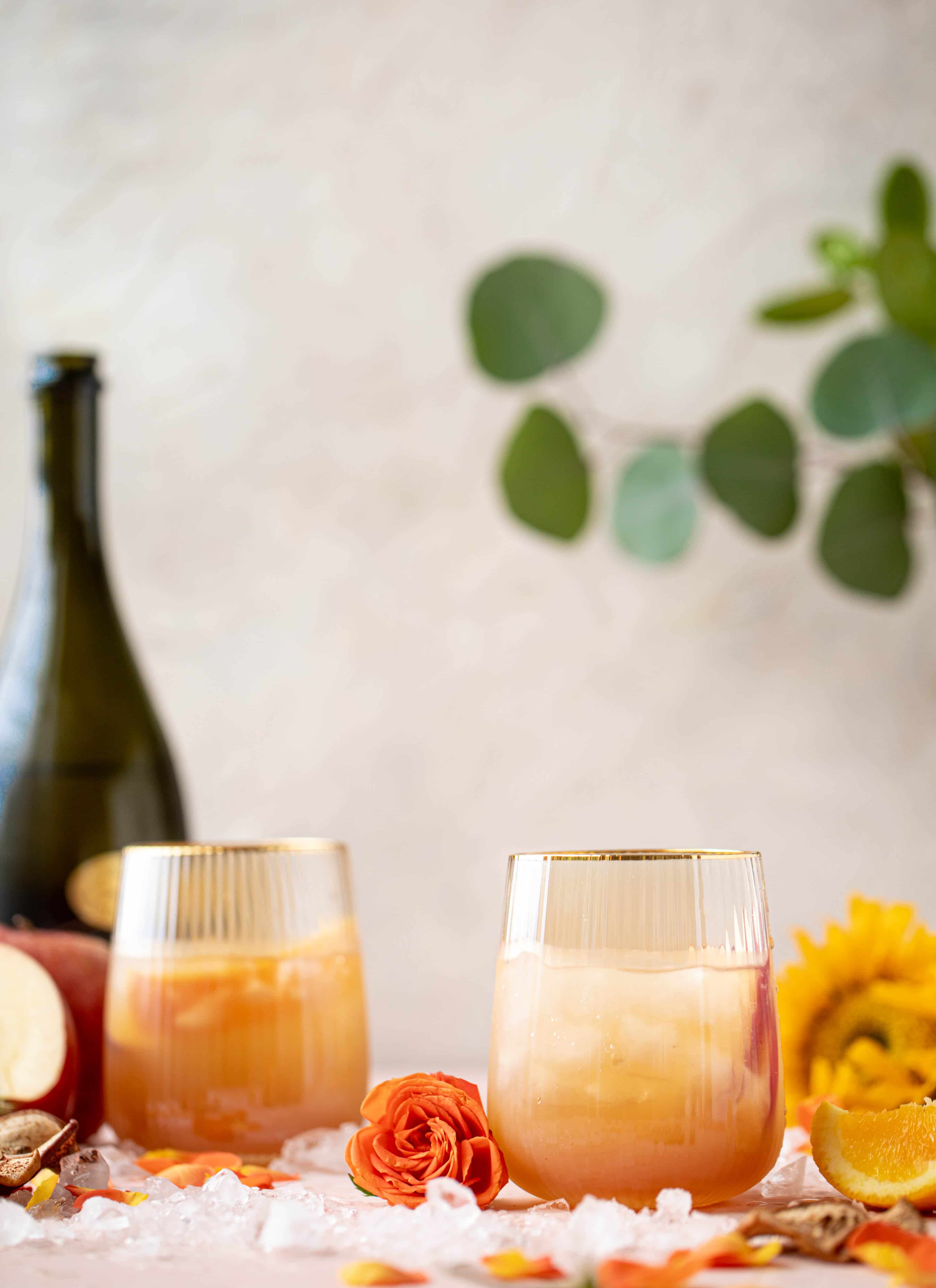 这款苹果酒喷雾是经典的阿罗尔喷雾的秋季款。苹果酒、普罗赛克酒和aperol酒在这款清爽的鸡尾酒中完美结合!